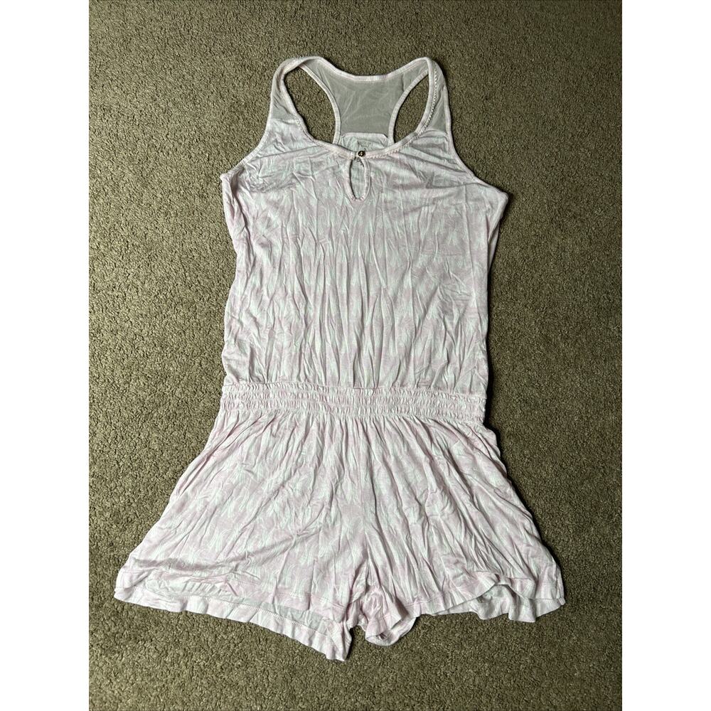 Women’s Small Jennifer Lopez Intimates Pink & White Romper Tank Top Pajamas